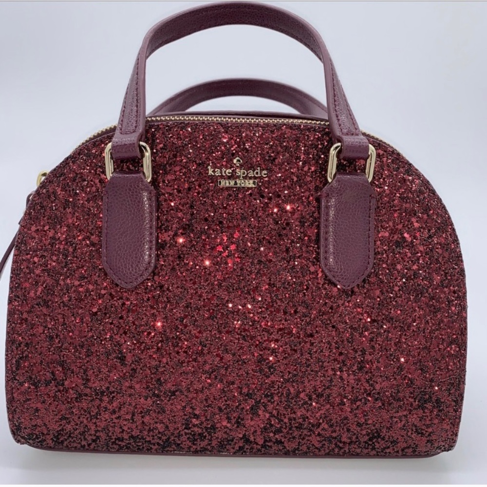 Kate spade glitter Riley deep plum purse